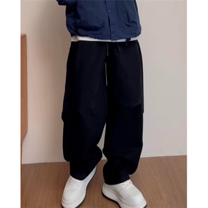 弯刀裤子男款潮流潮牌美式休闲加绒阔腿裤宽松直筒男卫裤 KJ79图片