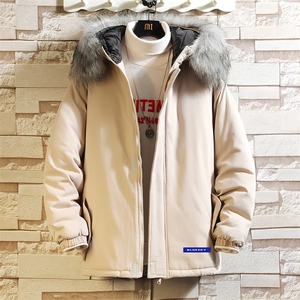 MM48202-P130 冬季大毛领衣男士大码加厚袄男服 砖墙图片