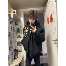 网图有货美式街头徽章字母刺绣棒球服外套男女宽松夹克A881-P43，男装夹克，星座1505