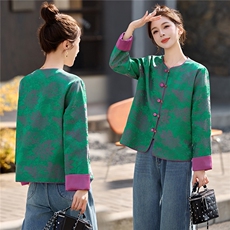 主推款实物巨好看中古风2026年春季女时尚潮流人丝中式百搭外套，女装短外套，木橙西子