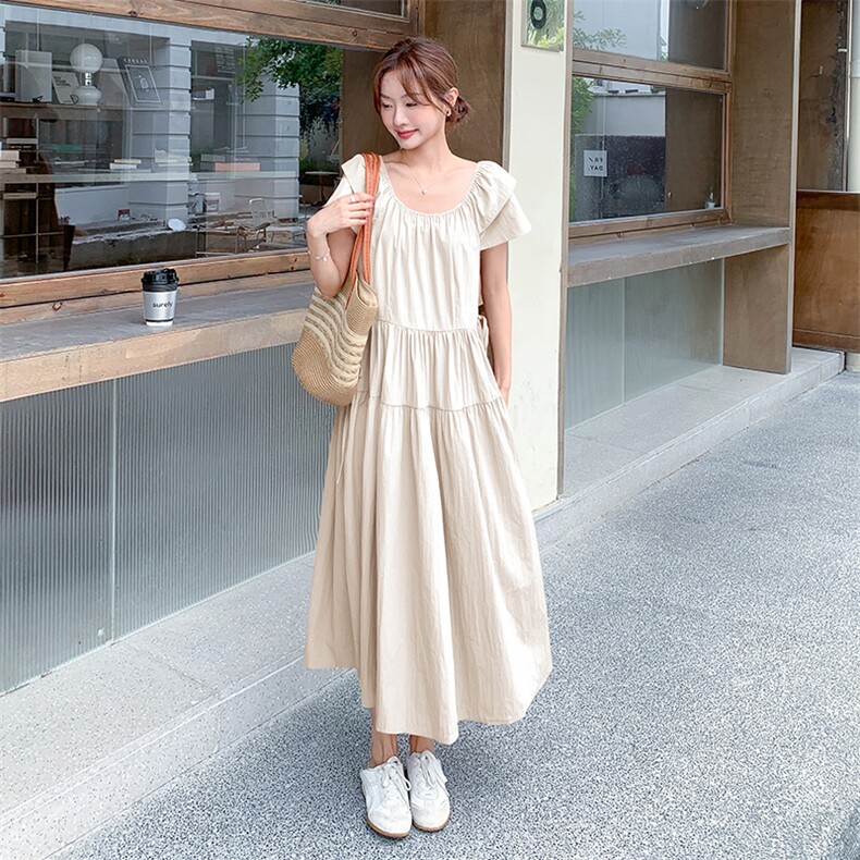 2C256-607-P130-K190净色V领2025连衣裙,女装连衣裙,2C256
