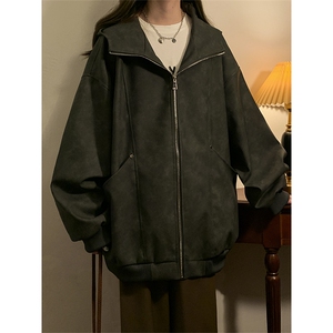 秋季皮衣美式潮牌青少年百搭夹克情侣春装外套XZ102B-1-JK2563P85图片