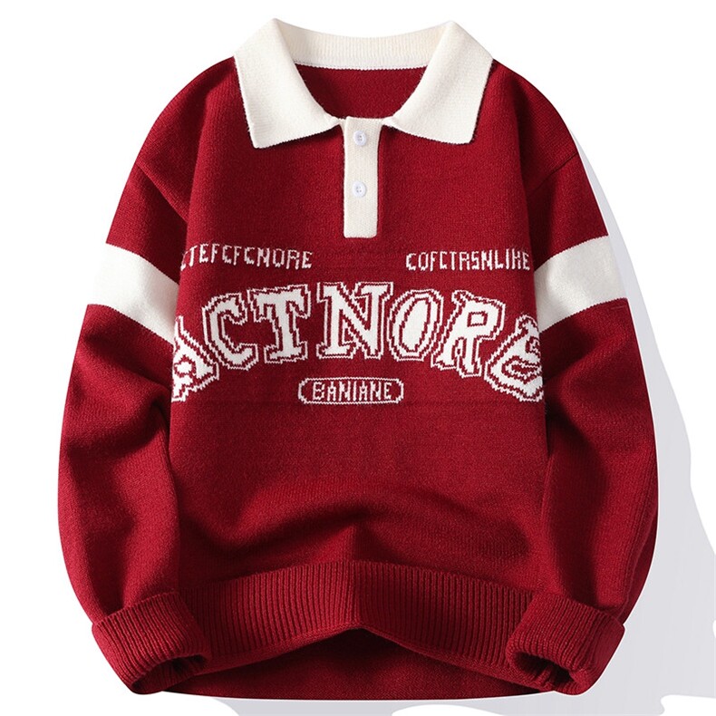 25718-特P58秋季时尚翻领毛衣外套男士针织衫翻领内搭打底衫，男装T恤，电商D310B