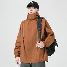 秋季连帽冲锋衣男宽松男士夹克新款潮流外套防水A266-JK8018-P45，男装夹克，电商A266