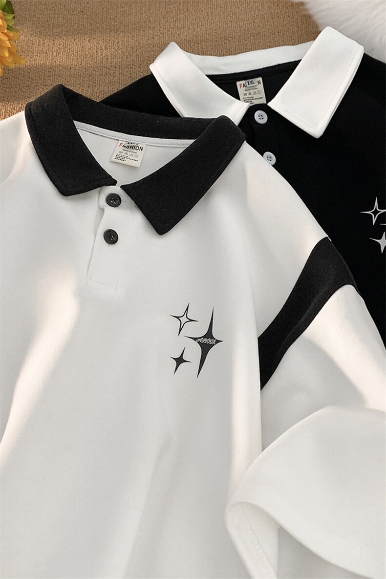 重磅抖音高品质大货polo衫翻领短袖男T恤X416b-1-DT500-P45限58,男装T恤,星座416B-1