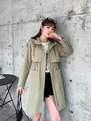 【现货】休闲连帽时尚秋天风衣，女装风衣，爽靓爽