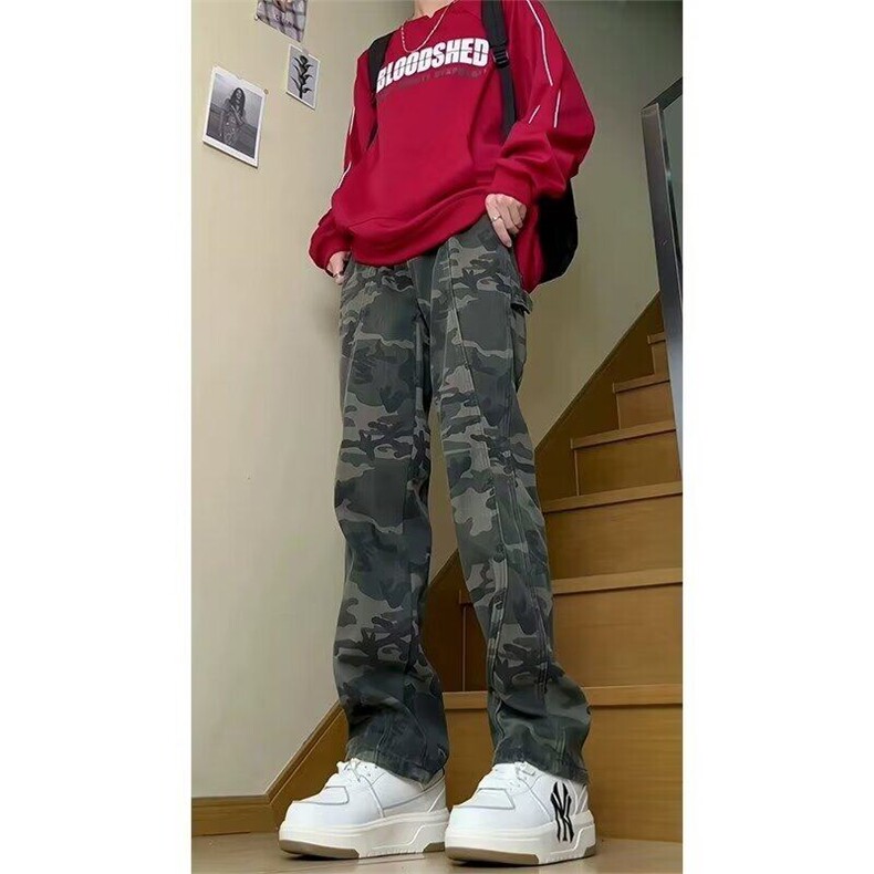 美式复古迷彩裤男款秋冬ootd穿搭解构裤子伐木工装牛仔裤NG831，男装休闲裤，星座1116A（原606A-3）