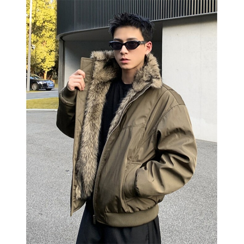 美式解构夹克男女棉服冬季加厚保暖座山雕毛领棉衣外套M6026,男装夹克,星座1116A（原606A-3）