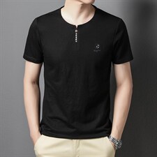 2023夏季新款休闲男装纯色圆领宽松POLO衫中青年男士T恤时尚体恤，男装T恤，电商B212（原钱塘6029）