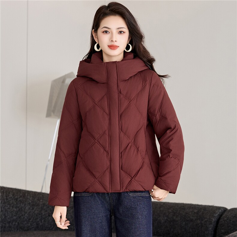 轻薄羽绒服女短款连帽小个子休闲百搭棉服2025冬季新款，女装羽绒服，阿舍尔精品
