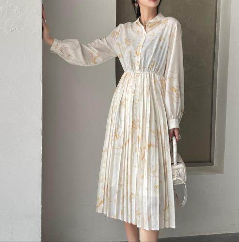 海棠花纹衬衫连衣裙 两色,女装衬衫,TOP.1