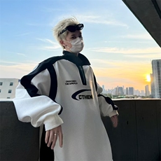 POLO衫男女韩版潮流字母长袖宽松2024秋冬ins卫衣外套WB311-P43，男装Polo衫，星座412-2