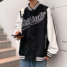 棒球服外套秋季ins潮流拼色宽松夹克韩版百搭休闲上衣W1497-P52，男装夹克，星座512-2