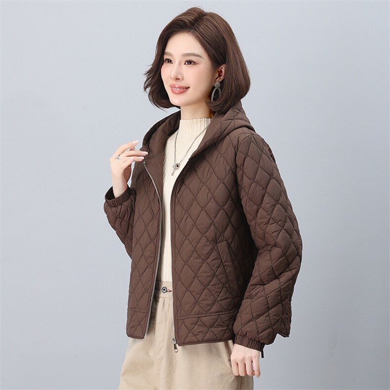 2024年冬季新款时尚连帽开衫加棉棉服,女装棉衣/棉服,依恋蒂丝