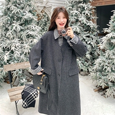 新款格子毛呢外套羽绒内胆762-P285-K398，女装毛呢外套，2C108