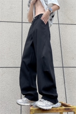 马吉拉美设计感镰刀牛仔裤褶皱弧形男女阔腿裤弯刀长裤直筒休闲裤，男装牛仔裤，星座505-2（原电商A260-1)