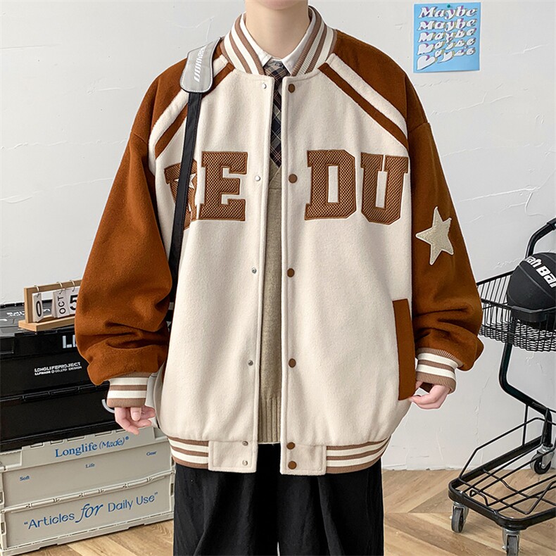冬款港风加棉加厚百搭棉衣外套毛巾绣棒球服男士8133-P120控价158图片