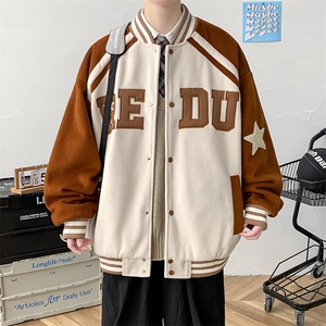 冬款港风加棉加厚百搭棉衣外套毛巾绣棒球服男士8133-P120控价158图片