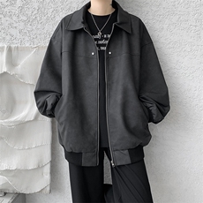 8XL-M脏脏痞帅皮衣外套男秋冬加厚PU皮夹克宽松大码皮袄JK006P95，男装夹克，电商B312