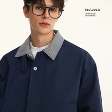 拼色格子立领运动夹克男春季宽松休闲情侣上衣服港风防风男生外套，男装夹克，星座715-4