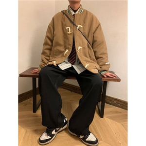 牛角扣棉衣外套男秋冬季港风宽松潮牌休闲百搭棉服 6576 P80图片