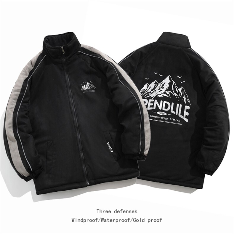 2025麂皮加绒棉衣棉服雪山印花面包服立领棉袄外套1619H-P90,男装棉衣,星座207