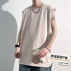 港风冰感无袖T恤宽松百搭纯色光板背心TC3162-P25，男装背心/马甲，星座717