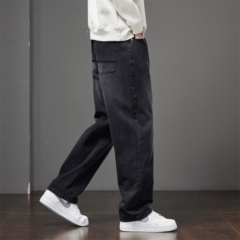 美式复古水洗牛仔裤男春季新款潮流垂感阔腿宽松休闲裤J8078-P45,男装牛仔裤,星座509