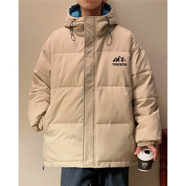 黄墙港风冬款休闲字母印花百搭连帽棉服A247-MY164特批95控158,男装棉衣,电商A247