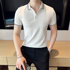 轻奢商务主推小熊刺绣大码翻领夏季短袖T恤翻领Polo衫男T063-P38，男装T恤，电商D342