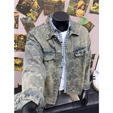 B221美式高街暗黑小众重工艺提花牛仔外套SY2434-特P70控118，男装工装外套，电商B221