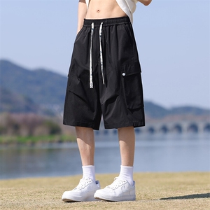 M-8XL 夏季宽松大码冰感工装短裤五分裤XZ109-K2376-TP38-控59.9图片
