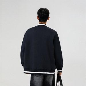 重磅420克boxy短款立领开衫棒球服液态棉爽滑外套男D9899-P68图片