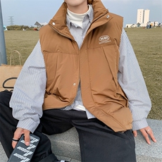 秋冬新款宽松休闲马甲男日系复古立领坎肩工装棉服外套W6324-P55，男装背心/马甲，星座512-2