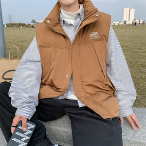 秋冬新款宽松休闲马甲男日系复古立领坎肩工装棉服外套 W6324-P55图片