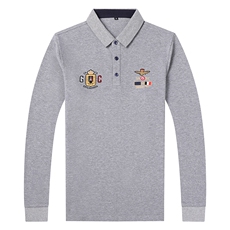 QLM55157男式秋季服装新款长袖T恤青年翻领四季打底体恤P63，男装T恤，电商B360