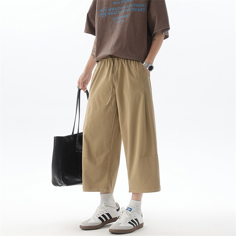 8XL-M七分裤男款夏季冰丝薄款休闲裤子宽松大码7分短裤QK27001P40,男装休闲裤,电商B312