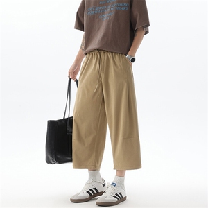 8XL-M七分裤男款夏季冰丝薄款休闲裤子宽松大码7分短裤QK27001P40图片