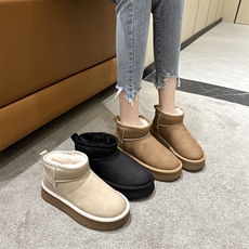 X4634-165冬季新款厚底雪地靴女短筒防水加厚棉鞋女，女鞋长靴，星座1407-3