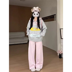 W11123-P83加绒88网图现货高品质可爱发夹设计连帽加绒卫衣，男装卫衣，星座1608