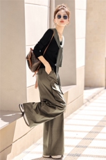 时尚休闲上衣工装裤两件套女2025年秋季新款韩系减龄显瘦一整套潮，女装套装/套裙，意芙