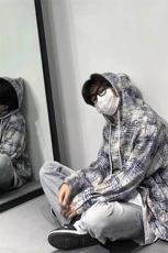 美式复古格纹连帽长袖衬衫休闲外套CS31特P48，男装衬衫，星座908-1