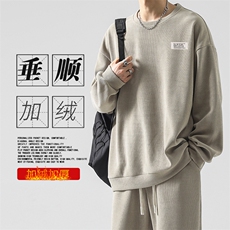 加绒加厚时尚潮牌卫衣圆领卫衣宽松TW893-常规特批53加绒特批63，男装卫衣，星座718