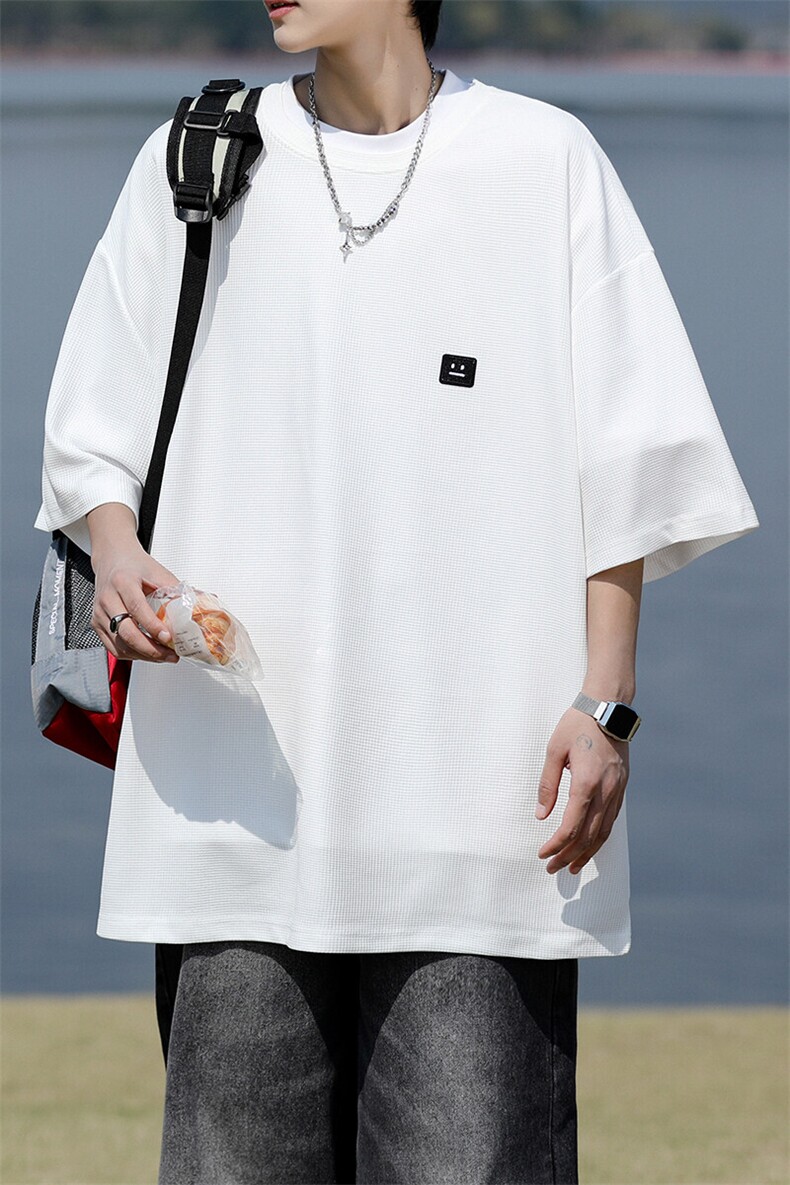 8XL-M重磅！特大码T潮牌上衣男中性华夫格短袖T恤DX304P25控39,男装T恤,电商D206-1