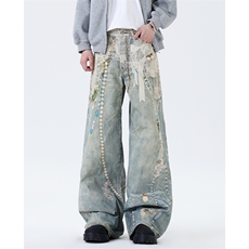 【高质量现货特批55量大可谈】男女数码印花牛仔裤610A-33131，男装牛仔裤，星座610A