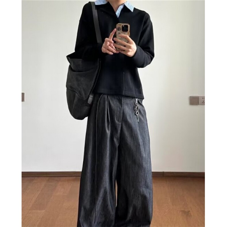 春秋潮牌假两件衬衫领卫衣男女宽松休闲百搭情侣打底上衣TE68,男装Polo衫,星座1116A（原606A-3）