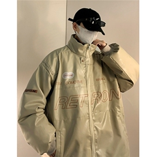 新款美式PU皮棉衣冬季加厚棉服潮牌机车外套ins男D233P128，男装棉衣，电商A335-1（原A458）