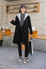 秋冬新款-韩版假两件戴帽大衣，其它，依歌贝诺