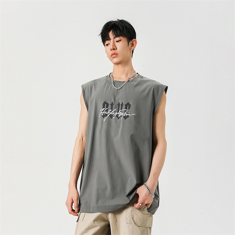 高街170克锦纶安踏条发泡印花大码坎肩体恤A436-1603-特P3249,男装T恤,电商A436