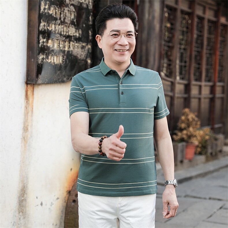 中年休闲男装翻领半袖T恤衫2023夏季新款男士polo衫薄款休闲上衣,男装Polo衫,电商B212（原钱塘6029）